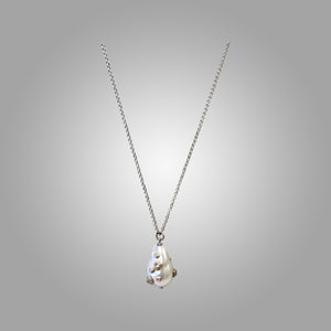 Grand White Baroque Pearl Necklace with Barnacles