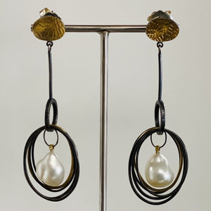 Nest Earrings with South Sea Pearls